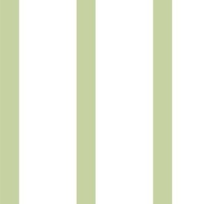 Vertical Stripes- Pastel Green on White- HEX C6D2A2- Large- Nursery Wallpaper- Striped Green Wallpaper-  Spring