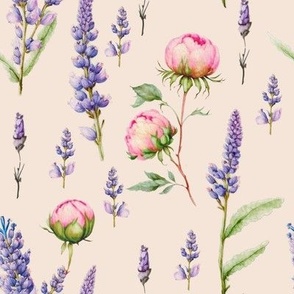 Lavender flower watercolor