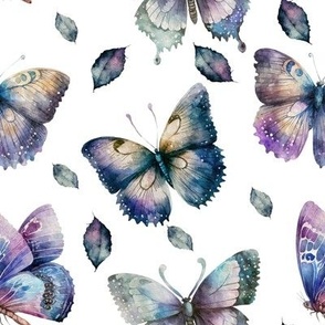 Lavender and butterfly floral watercolor
