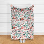 In Bloom - Floral White Multi Large Scale