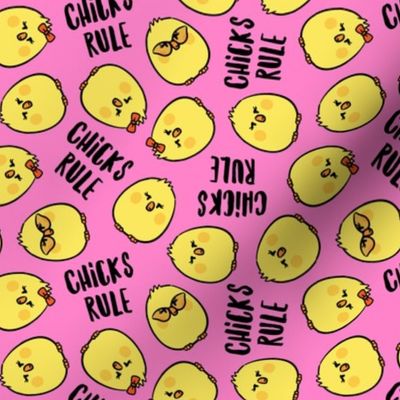 Chicks Rule - Easter Chicks - hot pink - LAD23