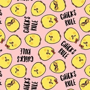 (small scale) Chicks Rule - Easter Chicks - baby pink - LAD23