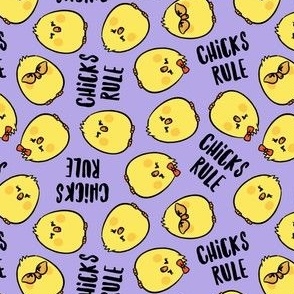 (small scale) Chicks Rule - Easter Chicks - purple - LAD23