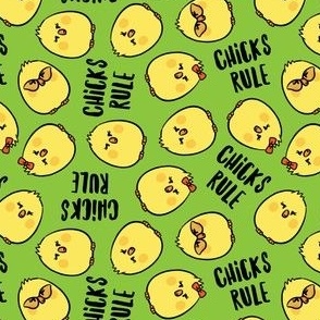 (small scale) Chicks Rule - Easter Chicks - green - LAD23
