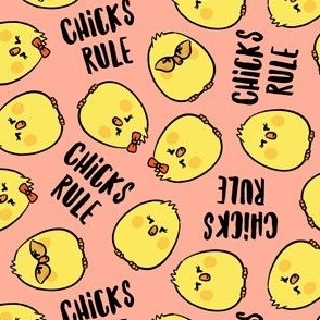 Chicks Rule - Easter Chicks - peach/pink - LAD23