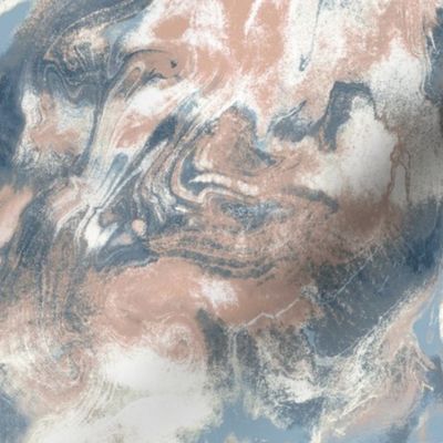 Marble mist terra cotta slate blue large scale