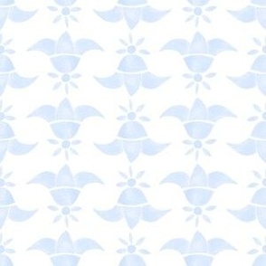 Bellflower Bluebird on White
