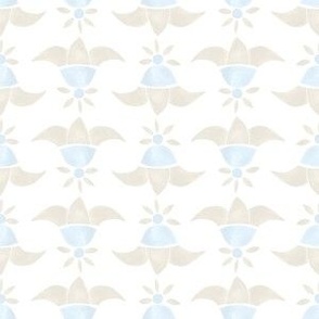 Bellflower Putty and Soft Blue on White 