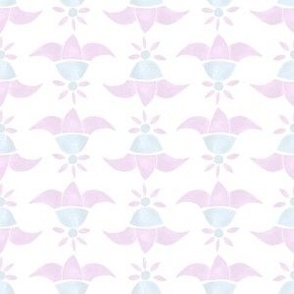 Bellflower Lilac Soft Blue on White