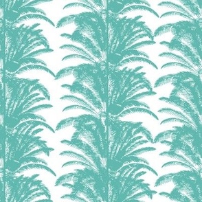Miami Palm Trees Aqua and White
