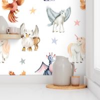 Colorful Mythical and Fantasy Creatures for Baby and Kids