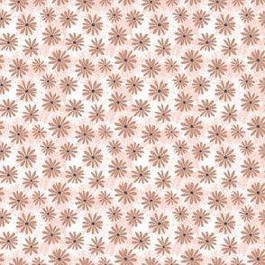 textured daisies on tan -SMALL