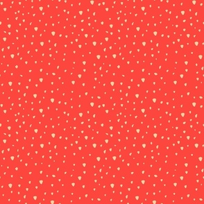Paint Dots - Ivory on Tomato Red