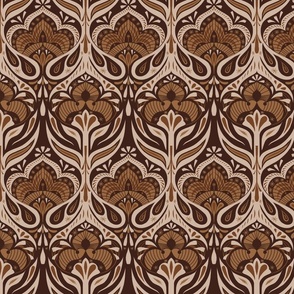 Neutral Earth Damask Paisley flowers