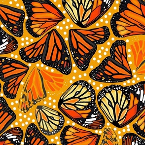 A Butterfly's Wings on Marigold Orange (Abstract)