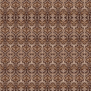 Beige Retro Paisley Flowers