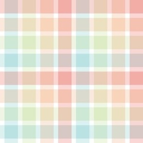 medium scale square plaid - retro rainbow