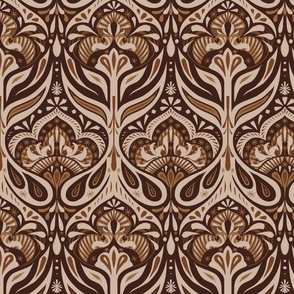 Neutral Paisley Floral Damask