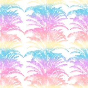 Miami Palm Trees Rainbow Print