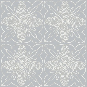 Dotted Tile Cream on Pale Blue Large