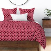 Black Dachshund DogsTree Pattern in Viva Magenta red color