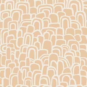 Rolling Hill Arches Cream on Light Coral Large