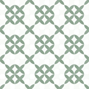 Sage Green Cross Stitch Sashiko by Angel Gerardo - Jumbo Scale