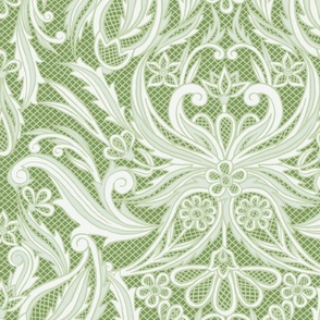 LOUIS LACE PAISLEY - GREEN LARGE