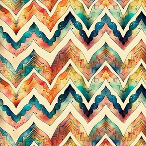 large watercolor chevron - morocco inspired 