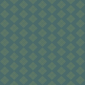 Geometric Pattern on Dark Green/Blue