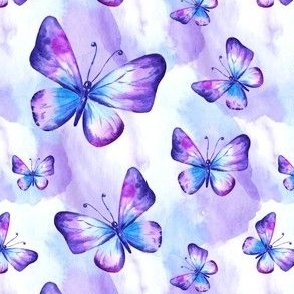 Purple and Blue Marble with Butterflies 2