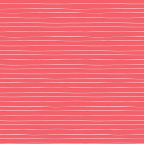 Thin Hand Drawn Stripes in Bright Pink