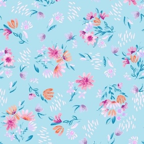 Pastel Garden_in baby blue_MEDIUM_10.5x13_(wallpaper 12x15)