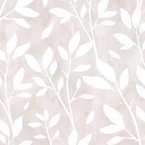 Colorwash leaves - beige and white