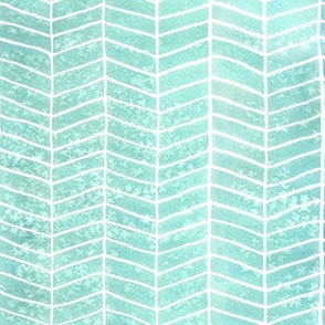 Watercolor Chevron Teal (large scale)