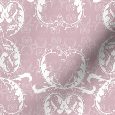 Hearts ornamental ~ Pink & White