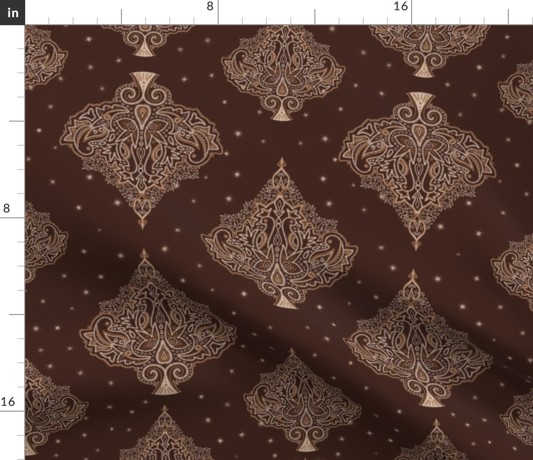 Mughal earth tone seamless pattern 