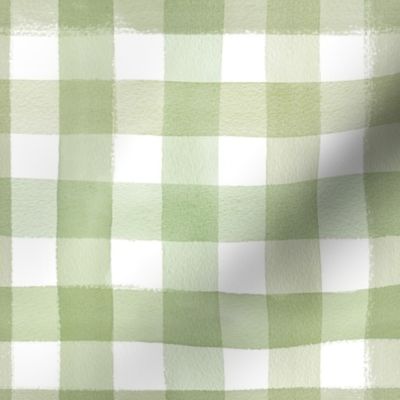 Watercolor gingham sage green Medium