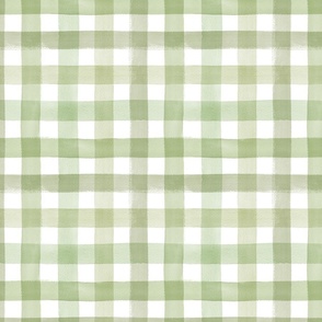 Watercolor gingham sage green Medium