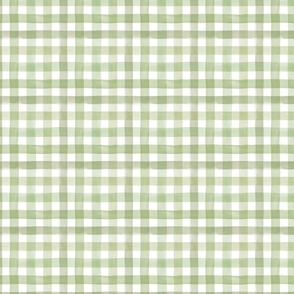 Gingham Watercolor Cottagecore Plaids Sage green Small St Patricks Day