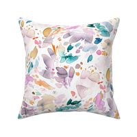 Abstract petal floral watercolor - Pastel white - Medium - Bold Painterly