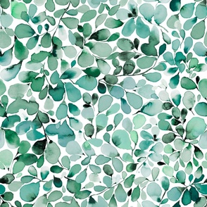 Leaffy watercolor Forest Green Jumbo Large