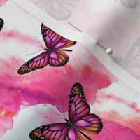Magenta and Pink Marble with Butterflies 3