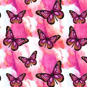 Magenta and Pink Marble with Butterflies 3