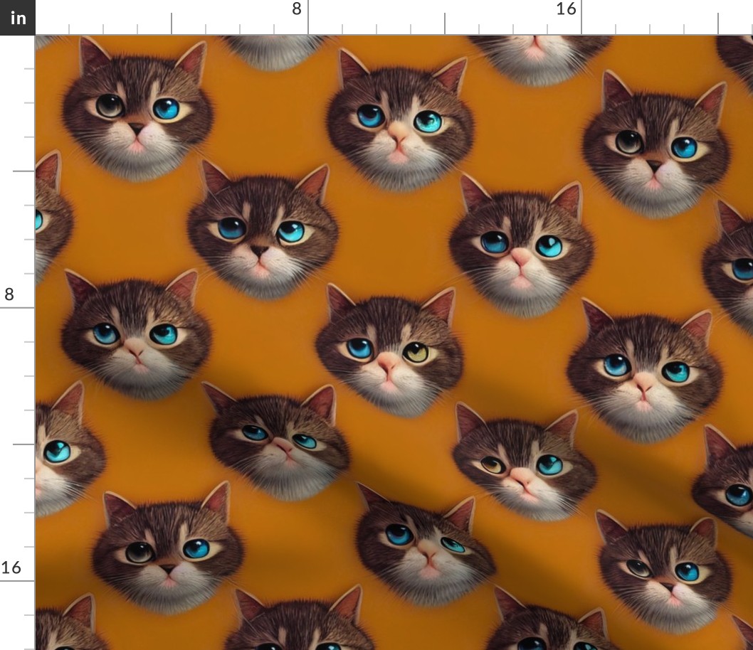 Offset Kitty faces pattern