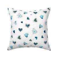 emerald loving vibes - watercolour hearts for saint valentine - romantic love b120-1