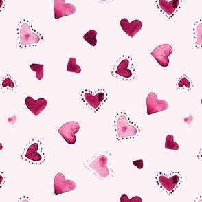 Ruby loving vibes - watercolour hearts for saint valentine - romantic love b120-10