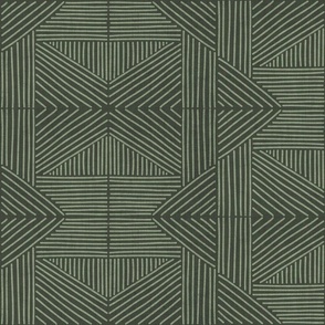 Olive Green Mudcloth Weaving Lines - large