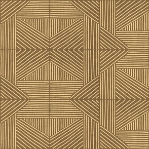 Golden Ochre Mudcloth Weaving Lines - large