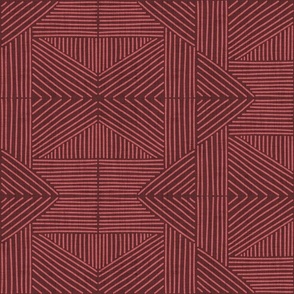 Red Mudcloth Weaving Lines - large